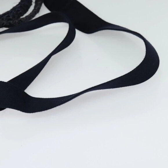 PRADA Canapa PM Hand Bag Raffia Navy Auth am8832 - Picture 10 of 16